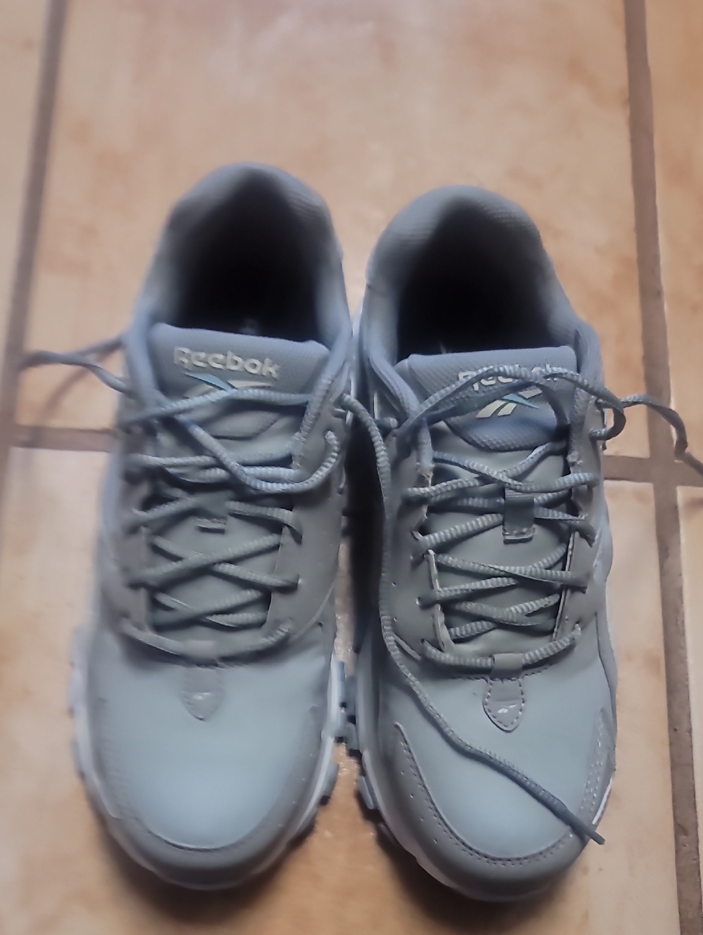 Work Shoes Toe Protection Reebok Men's Light Gray Low-Top Lace-Up Sneakers